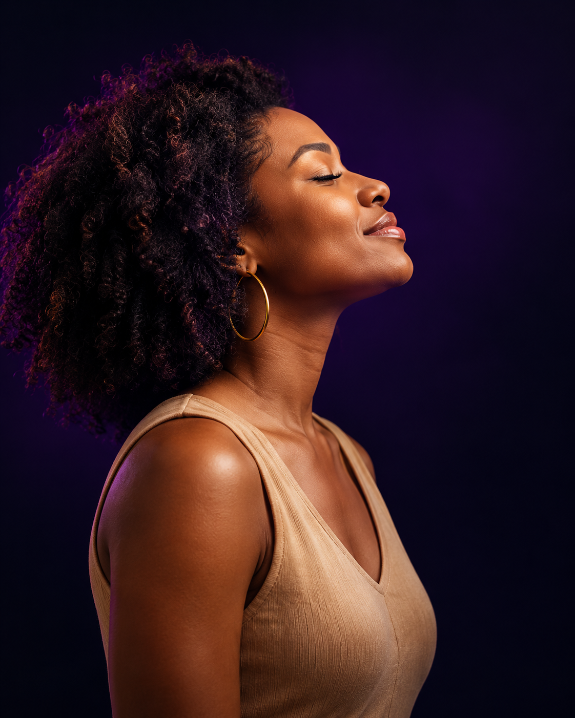 Black woman with natural textured hair