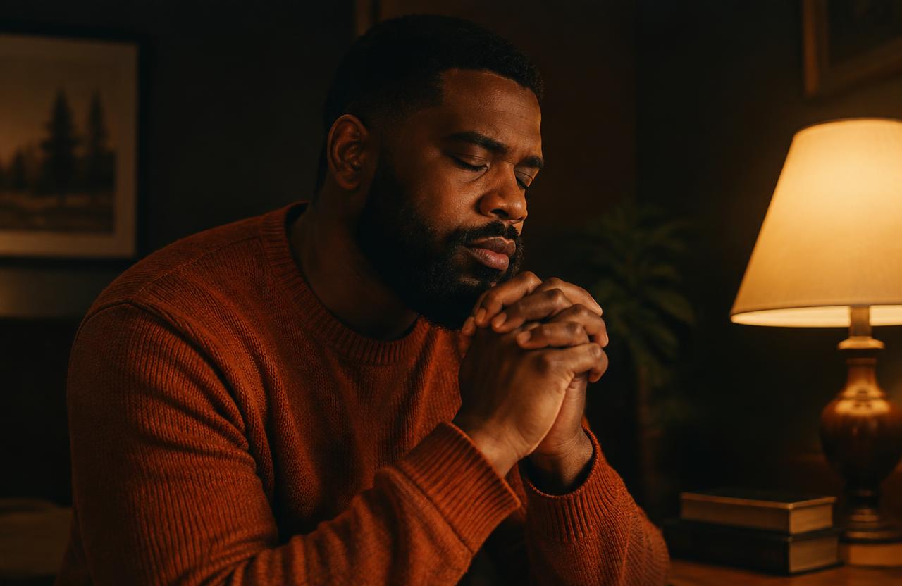 A man in quiet prayer